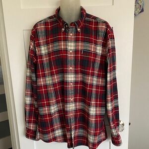 Men’s Barbour Highland Check Flannel Long Sleeved Shirt  corduroy Collar XL